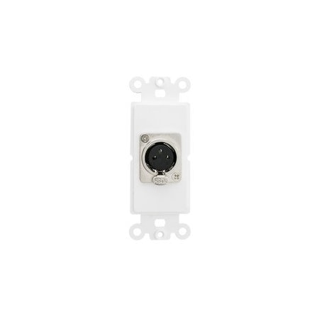 Cable Wholesale Decora Wall Plate Insert, White, XLR Female to Solder Type 301-1003